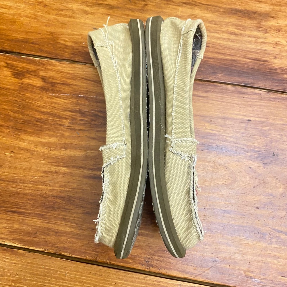 Sanuk Women's Size‎ 6 Tan Shoes Casual Canvas Slip On Comfort - Picture 4 of 7